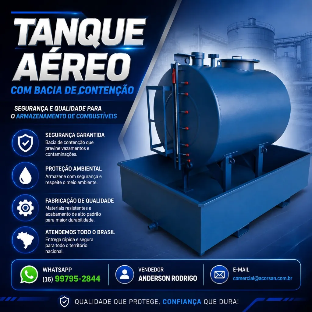 Tanque Aéreo Horizontal para Otimizar Área Útil em Minas Gerais