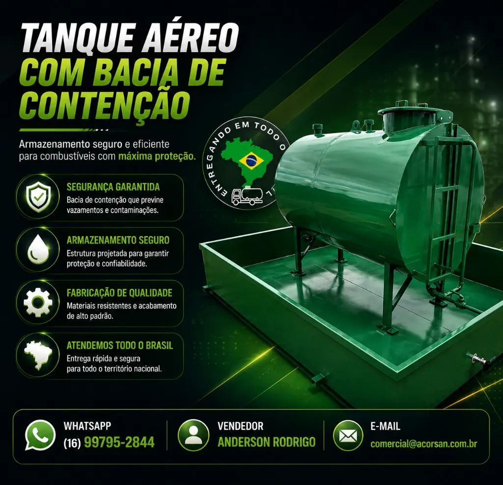 Tanque Aéreo Horizontal para Otimizar Área Útil